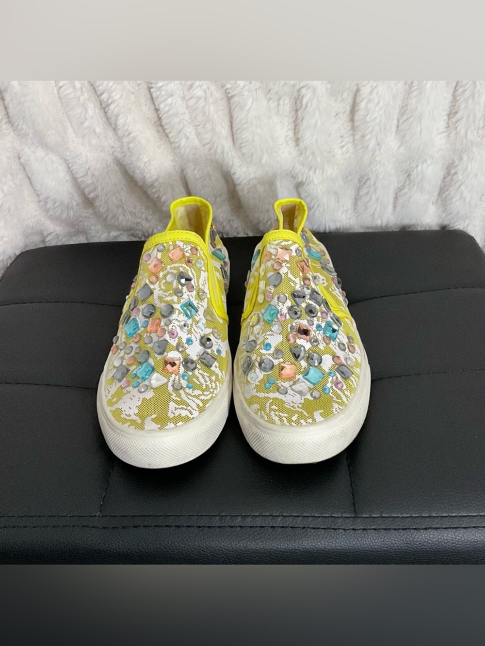 Henry Ferreira Collection Yellow Mesh Slip-On Sneaker